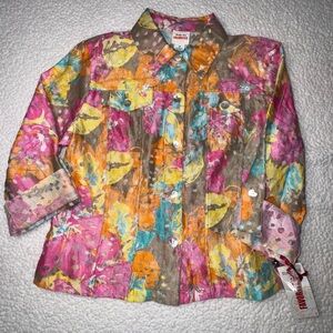 NWT Ruby Rd. Multicolor Floral Shirt